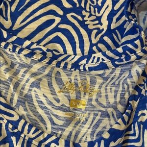 Lilly Pulitzer Blue and White Zebra Print Top
